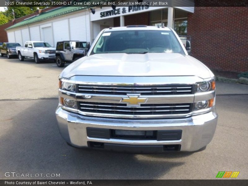 Silver Ice Metallic / Jet Black 2015 Chevrolet Silverado 3500HD LT Crew Cab 4x4 Flat Bed