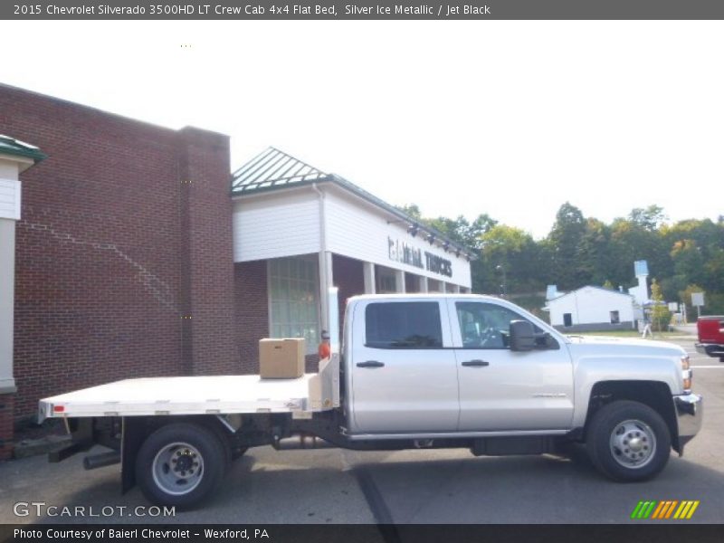 Silver Ice Metallic / Jet Black 2015 Chevrolet Silverado 3500HD LT Crew Cab 4x4 Flat Bed