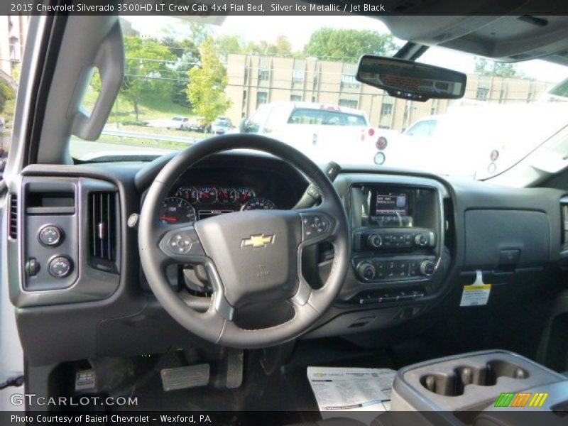 Silver Ice Metallic / Jet Black 2015 Chevrolet Silverado 3500HD LT Crew Cab 4x4 Flat Bed