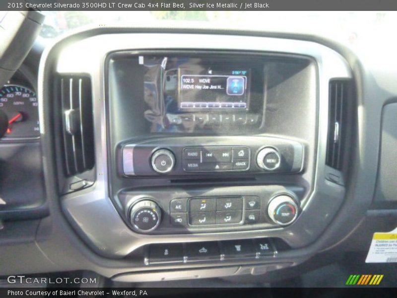 Silver Ice Metallic / Jet Black 2015 Chevrolet Silverado 3500HD LT Crew Cab 4x4 Flat Bed
