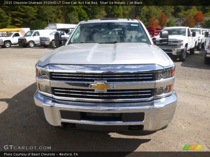 Silver Ice Metallic / Jet Black 2015 Chevrolet Silverado 3500HD LT Crew Cab 4x4 Flat Bed