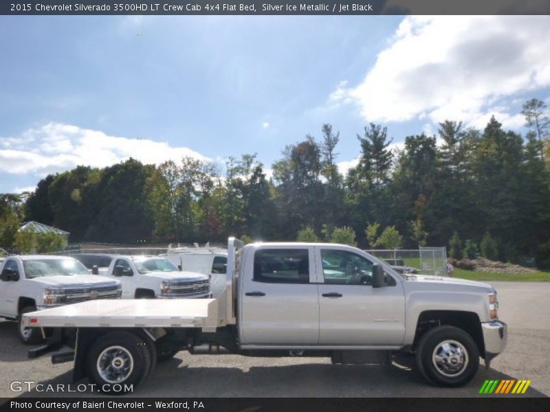 Silver Ice Metallic / Jet Black 2015 Chevrolet Silverado 3500HD LT Crew Cab 4x4 Flat Bed