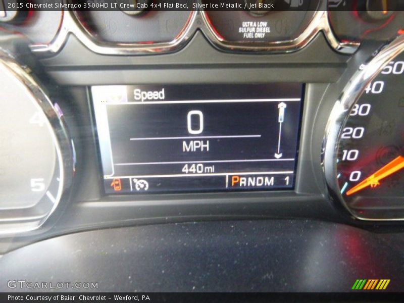 Silver Ice Metallic / Jet Black 2015 Chevrolet Silverado 3500HD LT Crew Cab 4x4 Flat Bed