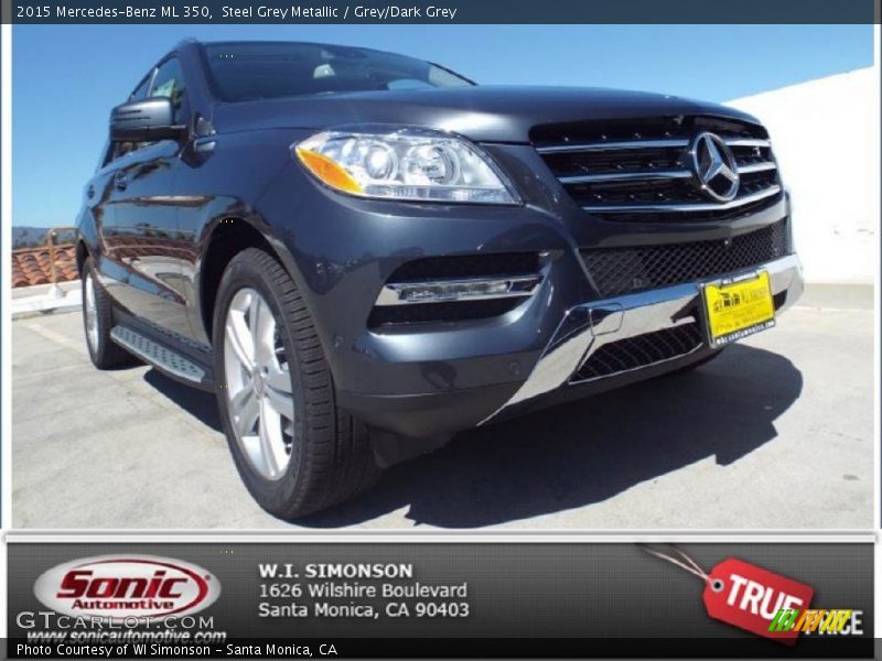 Steel Grey Metallic / Grey/Dark Grey 2015 Mercedes-Benz ML 350