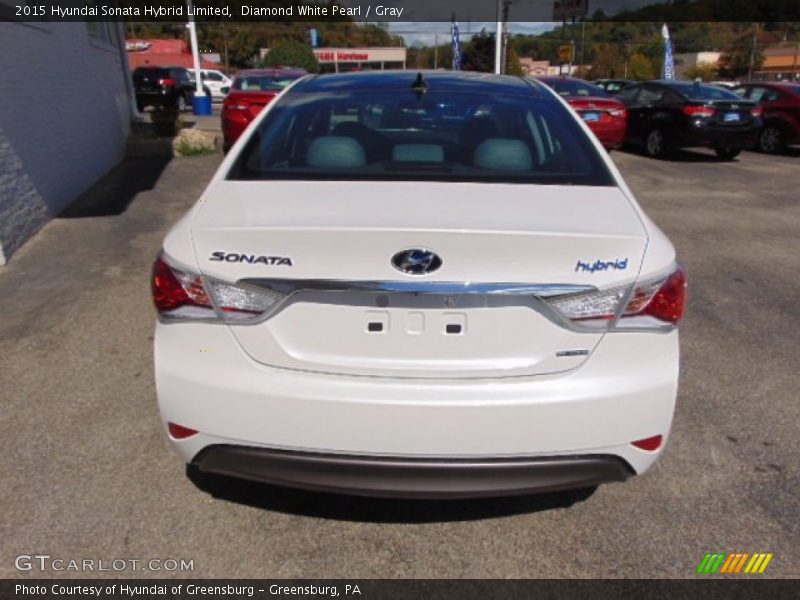 Diamond White Pearl / Gray 2015 Hyundai Sonata Hybrid Limited