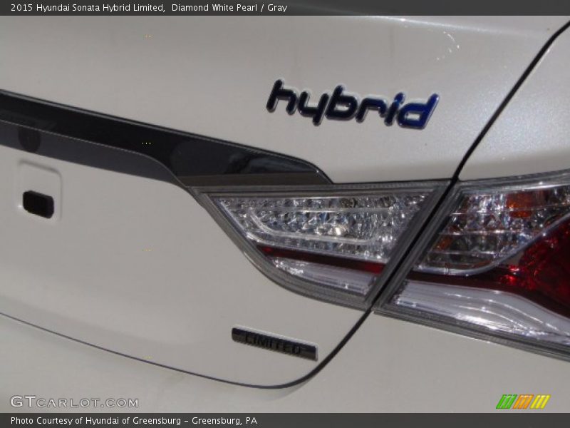 Diamond White Pearl / Gray 2015 Hyundai Sonata Hybrid Limited