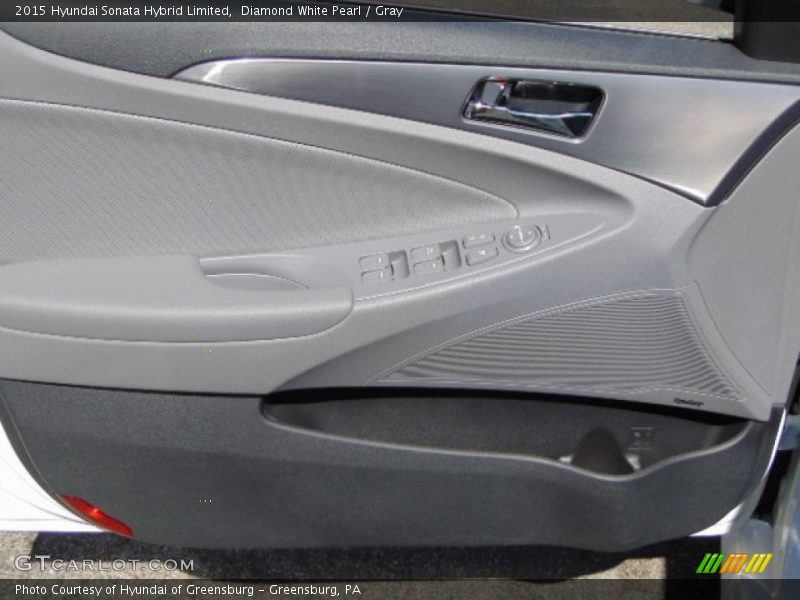 Diamond White Pearl / Gray 2015 Hyundai Sonata Hybrid Limited