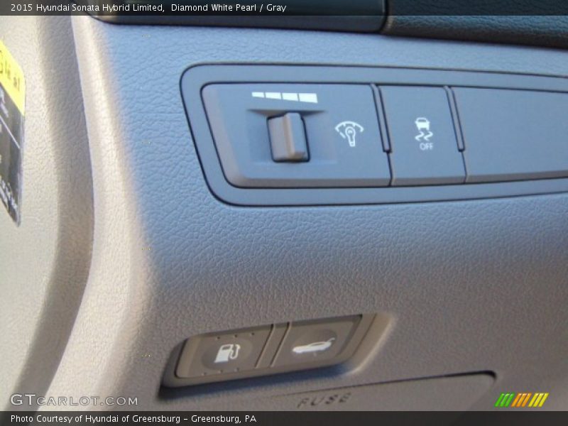 Diamond White Pearl / Gray 2015 Hyundai Sonata Hybrid Limited