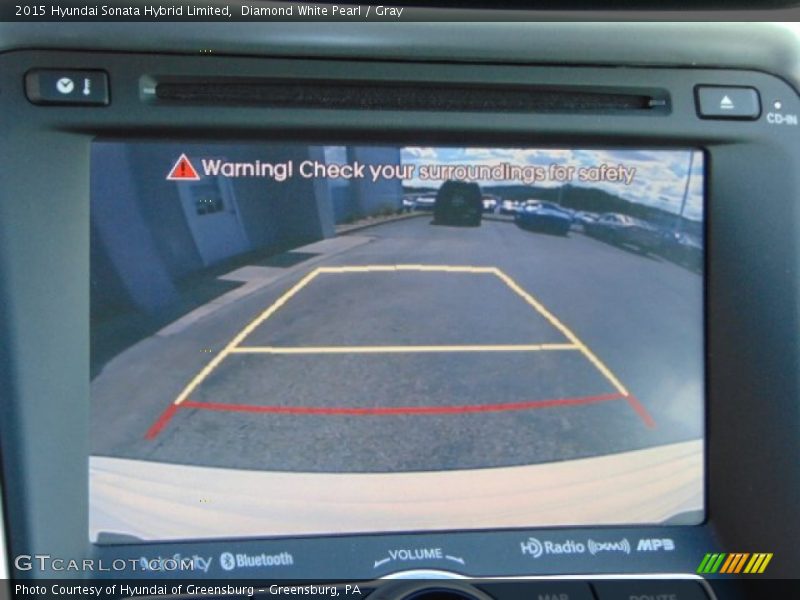 Diamond White Pearl / Gray 2015 Hyundai Sonata Hybrid Limited