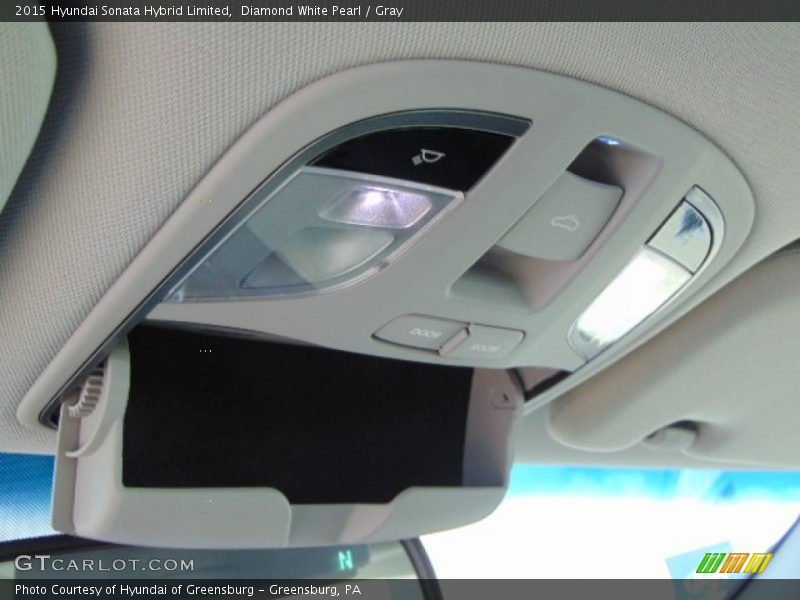 Diamond White Pearl / Gray 2015 Hyundai Sonata Hybrid Limited