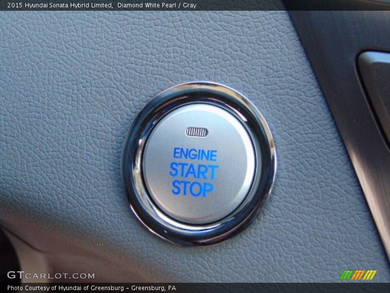 Diamond White Pearl / Gray 2015 Hyundai Sonata Hybrid Limited