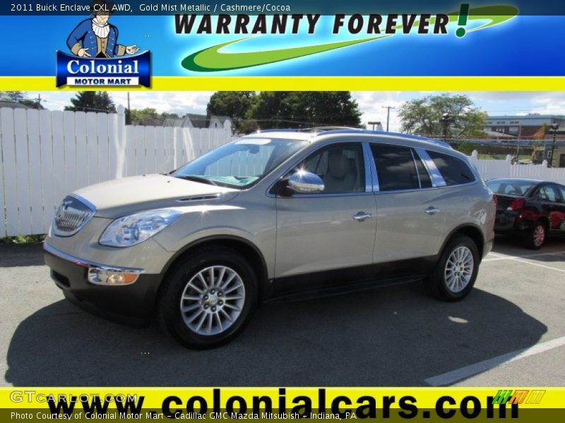 Gold Mist Metallic / Cashmere/Cocoa 2011 Buick Enclave CXL AWD