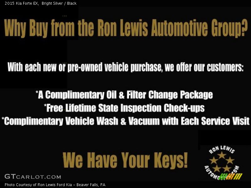 Bright Silver / Black 2015 Kia Forte EX