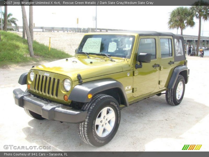 Rescue Green Metallic / Dark Slate Gray/Medium Slate Gray 2007 Jeep Wrangler Unlimited X 4x4