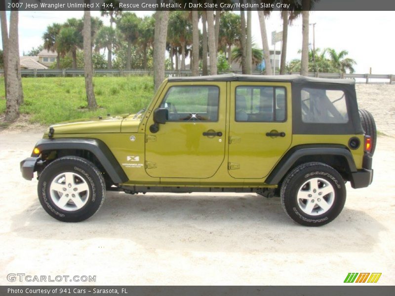 Rescue Green Metallic / Dark Slate Gray/Medium Slate Gray 2007 Jeep Wrangler Unlimited X 4x4
