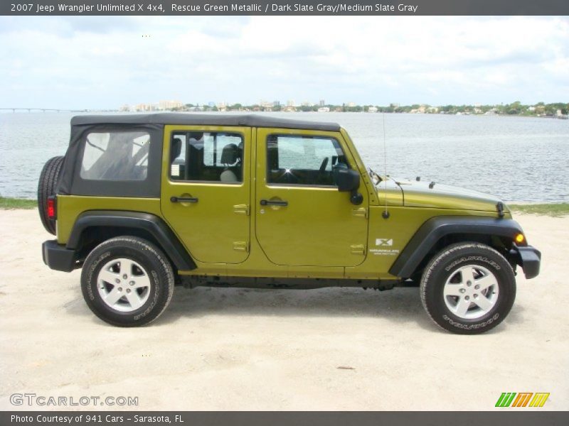 Rescue Green Metallic / Dark Slate Gray/Medium Slate Gray 2007 Jeep Wrangler Unlimited X 4x4