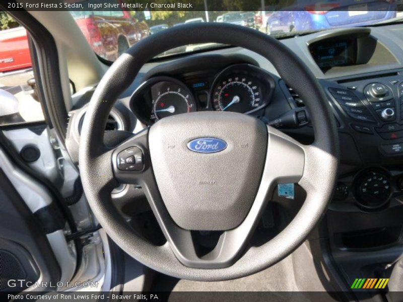 Ingot Silver Metallic / Charcoal Black 2015 Ford Fiesta S Sedan