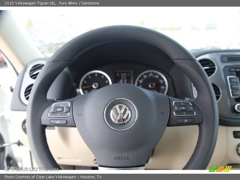 Pure White / Sandstone 2015 Volkswagen Tiguan SEL