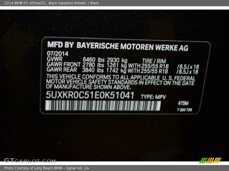 Black Sapphire Metallic / Black 2014 BMW X5 xDrive35i