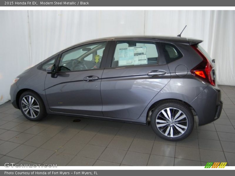 Modern Steel Metallic / Black 2015 Honda Fit EX