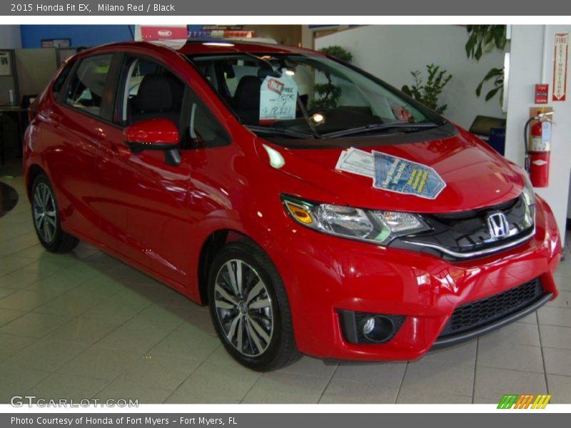 Milano Red / Black 2015 Honda Fit EX