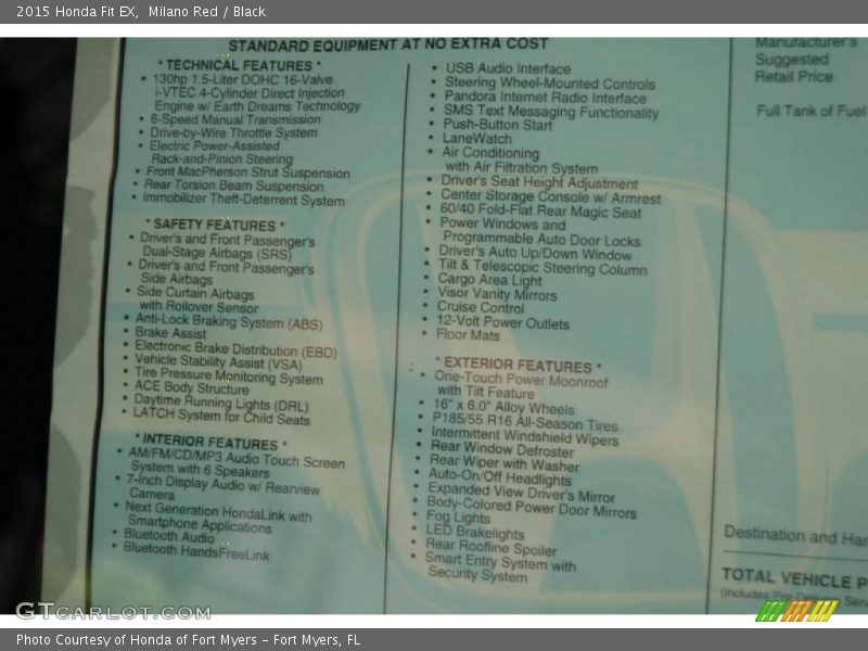 Milano Red / Black 2015 Honda Fit EX