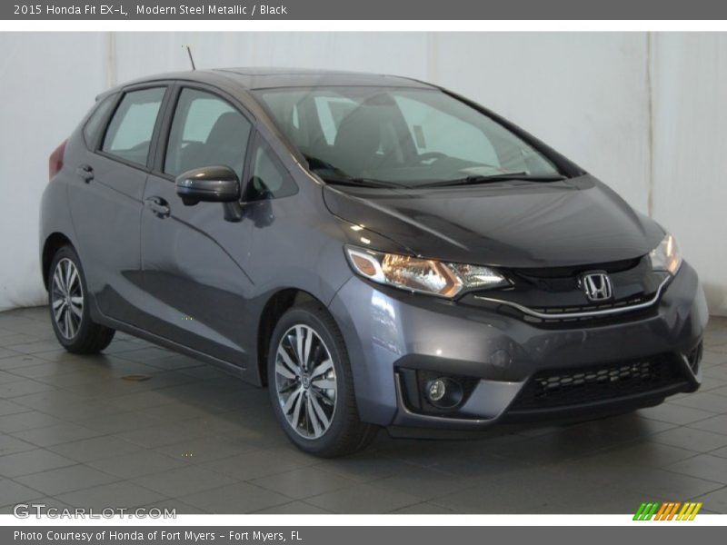 Modern Steel Metallic / Black 2015 Honda Fit EX-L