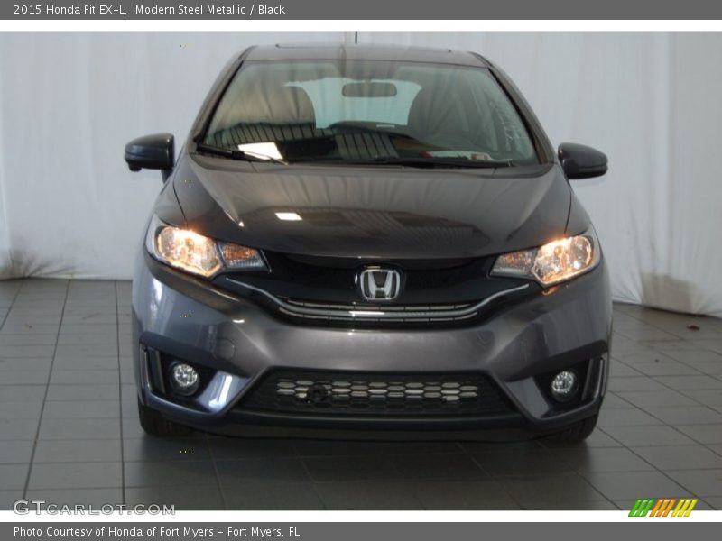 Modern Steel Metallic / Black 2015 Honda Fit EX-L