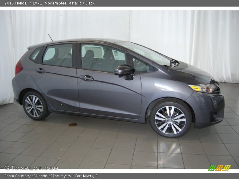 Modern Steel Metallic / Black 2015 Honda Fit EX-L