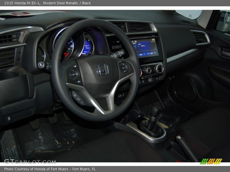 Modern Steel Metallic / Black 2015 Honda Fit EX-L