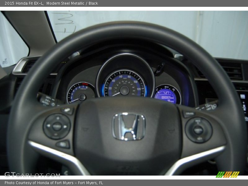Modern Steel Metallic / Black 2015 Honda Fit EX-L