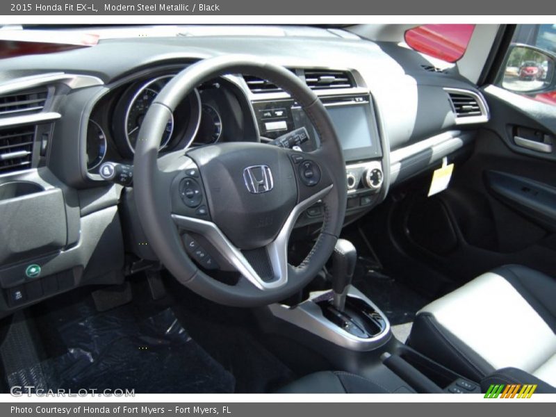 Modern Steel Metallic / Black 2015 Honda Fit EX-L