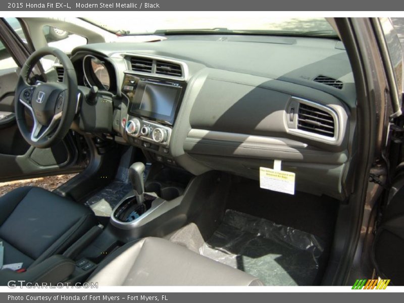 Modern Steel Metallic / Black 2015 Honda Fit EX-L