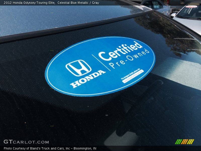 Celestial Blue Metallic / Gray 2012 Honda Odyssey Touring Elite