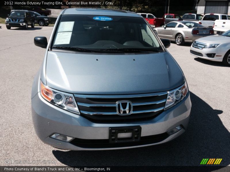 Celestial Blue Metallic / Gray 2012 Honda Odyssey Touring Elite