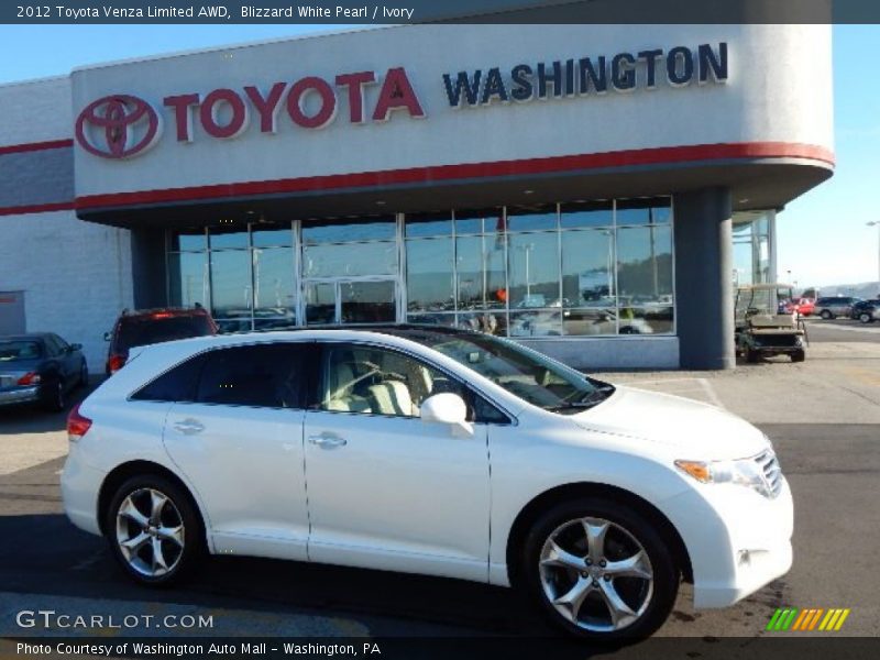 Blizzard White Pearl / Ivory 2012 Toyota Venza Limited AWD