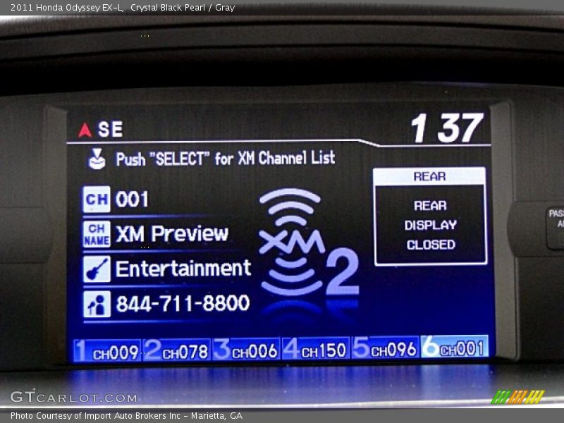 Crystal Black Pearl / Gray 2011 Honda Odyssey EX-L