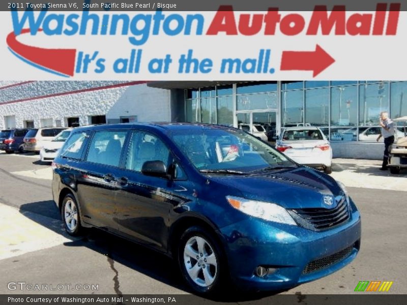 South Pacific Blue Pearl / Bisque 2011 Toyota Sienna V6