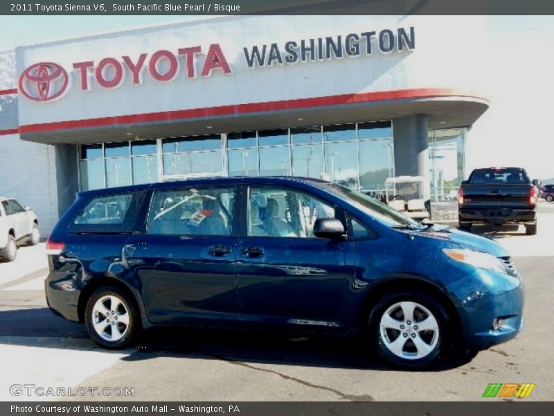 South Pacific Blue Pearl / Bisque 2011 Toyota Sienna V6