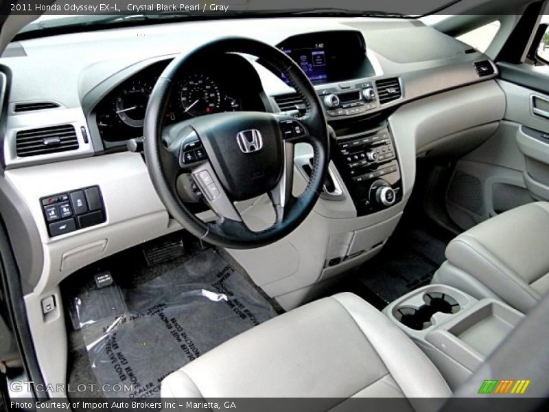 Crystal Black Pearl / Gray 2011 Honda Odyssey EX-L