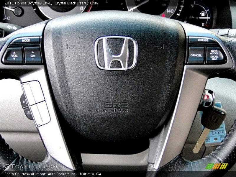 Crystal Black Pearl / Gray 2011 Honda Odyssey EX-L