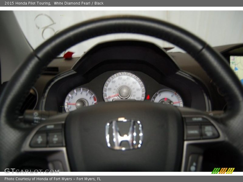 White Diamond Pearl / Black 2015 Honda Pilot Touring