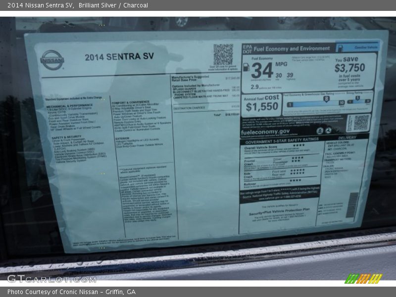 Brilliant Silver / Charcoal 2014 Nissan Sentra SV