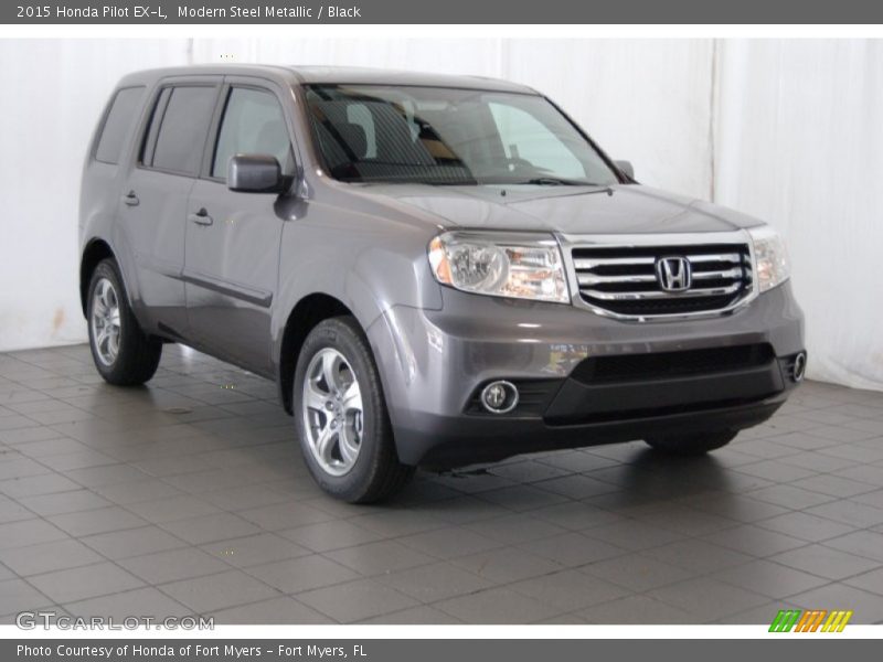 Modern Steel Metallic / Black 2015 Honda Pilot EX-L