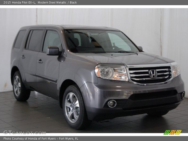 Modern Steel Metallic / Black 2015 Honda Pilot EX-L