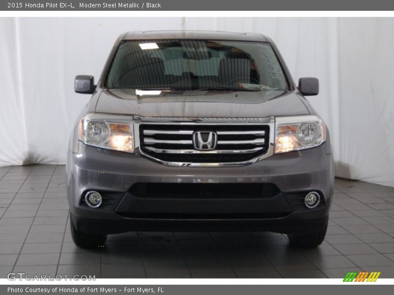 Modern Steel Metallic / Black 2015 Honda Pilot EX-L