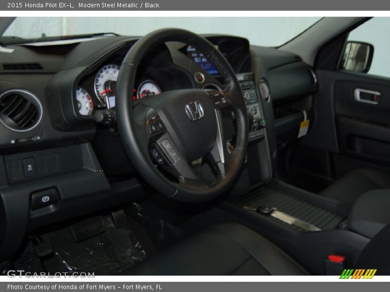 Modern Steel Metallic / Black 2015 Honda Pilot EX-L
