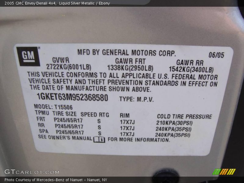 Liquid Silver Metallic / Ebony 2005 GMC Envoy Denali 4x4