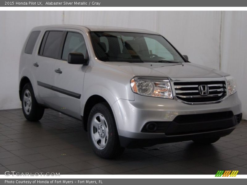 Alabaster Silver Metallic / Gray 2015 Honda Pilot LX