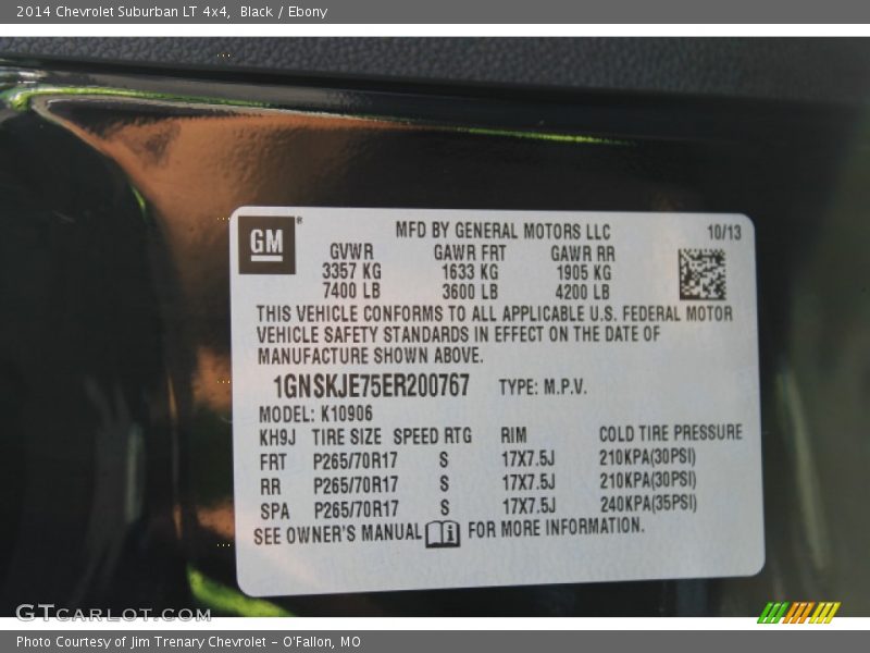 Black / Ebony 2014 Chevrolet Suburban LT 4x4